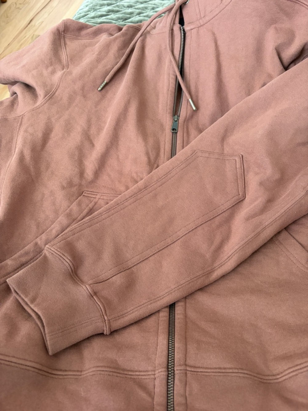 American Giant Mens Relaxed Classic Full Zip Up Hoodie Sweatshirt brown sz large - Picture 4 of 8